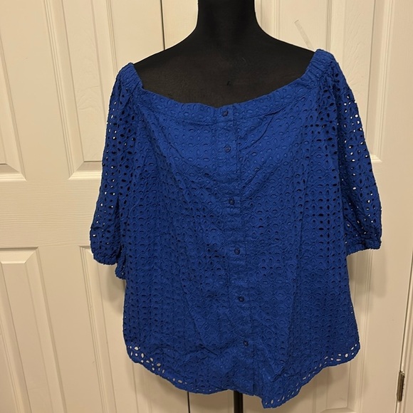 Lauren Ralph Lauren Tops - Lauren Ralph Lauren Eyelet Off-The-Shoulder Plus Blouse